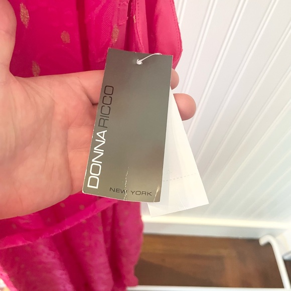 NWT Donna Ricco Halter Midi Dress - Fuchsia- Size 12 - Picture 9 of 10